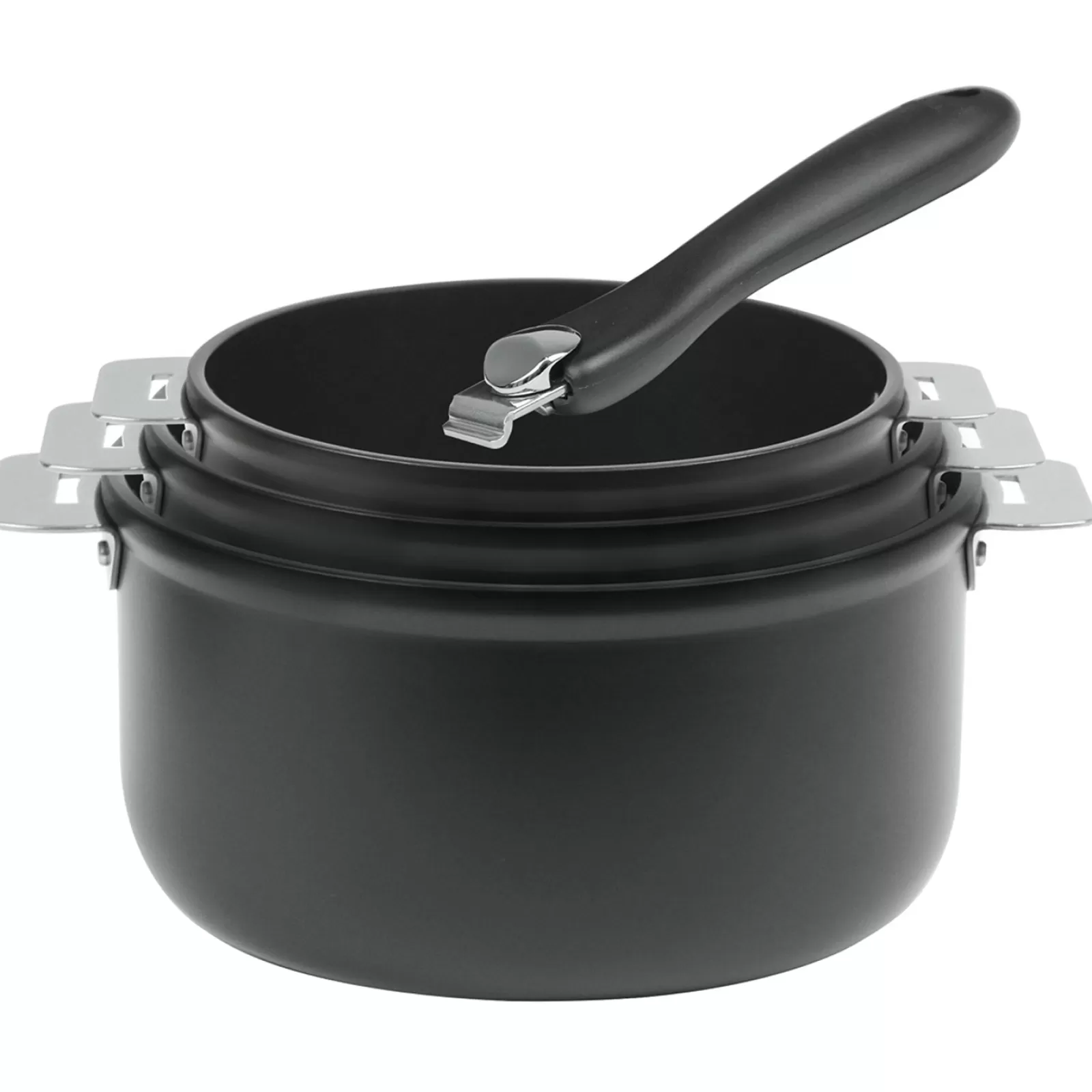 CRISTEL Série de 3 casseroles Cookway + 1 poignée amovible